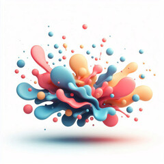 抽象的な大理石のアクリル絵の具のインクを描いた波の絵のテクスチャーのカラフルな背景バナー - 大胆な色、虹色の渦巻き波