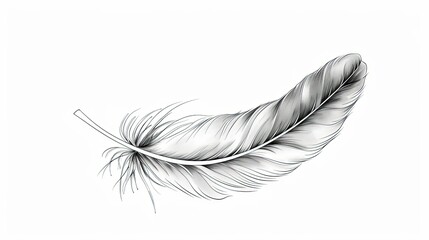 Feather, tattoo design for woman , pure white background