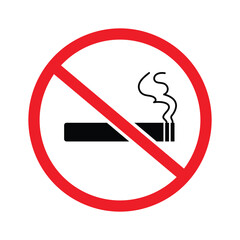 Set of Non-smoking icon. Stop, no smoking sign. Vector Illustration.
