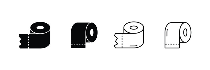 Set of Restroom wipes icon. Toilet tissue paper roll icon. Vector Illustration.