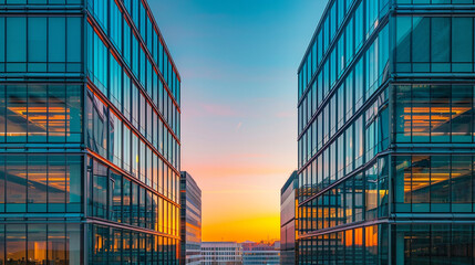 modern office building in night