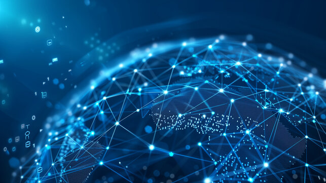 Blue Globe Shape Created by Lines and Dots