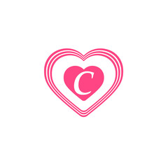 C letter love design