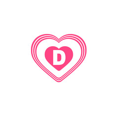D letter heart sign