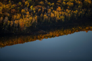 Fototapeta premium Lake reflection from above