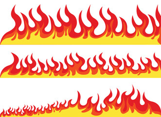 Cartoon Fire flames. red fire flames isolated vector illustration set
