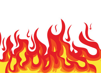 Cartoon Fire flames. red fire flames isolated vector illustration set