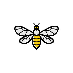 Line Art Honey Bee Bumblebee logo design inspiration