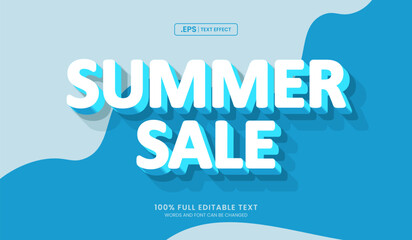 Blue summer sale text effect, editable text effect style