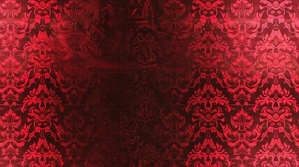 Red damask seamless pattern background wallpaper, textile, packaging, floral baroque pattern,