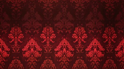Red damask seamless pattern background wallpaper, textile, packaging, floral baroque pattern,