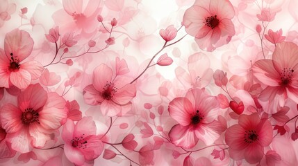 A background adorned with delicate watercolor flowers in shades of pink