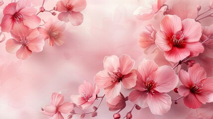 A background adorned with delicate watercolor flowers in shades of pink