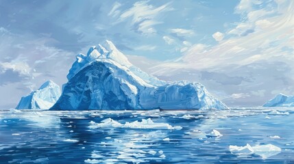 Watching icebergs melt painting