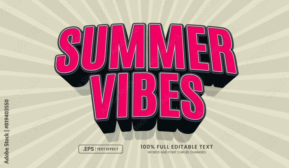 Sticker editable text style effect, summber vibes text style theme