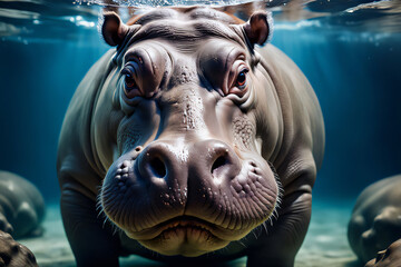 hippopotamus underwater