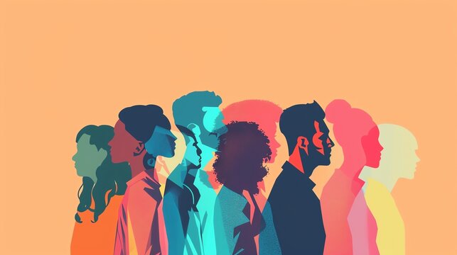 people flat design side view teamwork theme animation Complementary Color Scheme