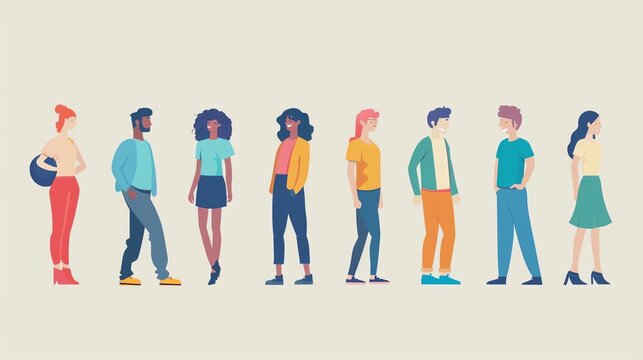 people flat design side view teamwork theme animation Complementary Color Scheme