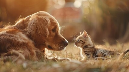 Dog and Cat at Play