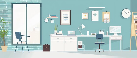 medical flat design front view diagnosis theme water color Tetradic color scheme