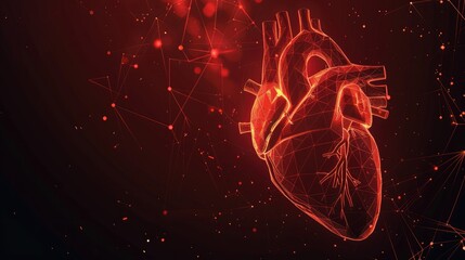 background Abstract blue human heart. Heart anatomy. Healthcare medical concept