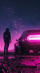 Obraz premium Synthwave Man