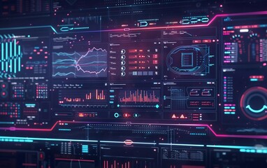 Obraz premium AI (Artificial Intelligence) Concept. Deep learning. GUI (Graphical User Interface, which is very advanced