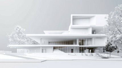 White abstract building project