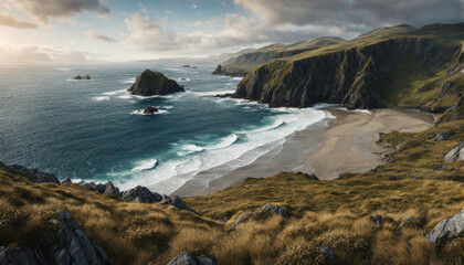 Fototapeta premium Imposante Küstenlandschaft, irische Westküste, Steilküste