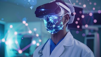 Doctors examine patient functions on a virtual interface