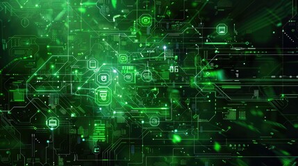 Naklejka premium green tecnology background 