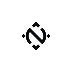letter N square, unique simple vector symbol logo