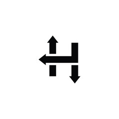 letter H simple direction logo symbol vector