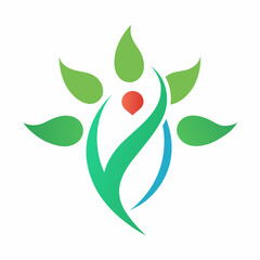 Organic eco green people logo icons vector illustration 