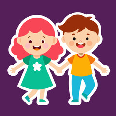 happy children's day sticker, happy kids