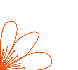 monoline flower in corner