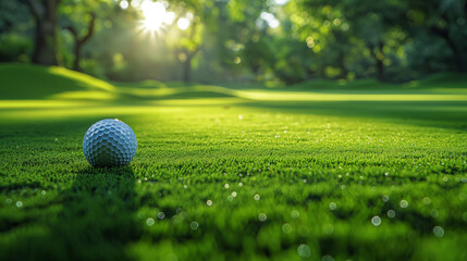 Golf ball on the grass