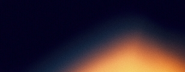 Abstract noisy background, yellow orange blue glowing color shape, grainy wave dark noise texture poster cover header wallpaper design