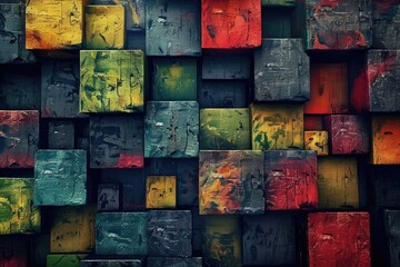 Abstract background of colorful cubes