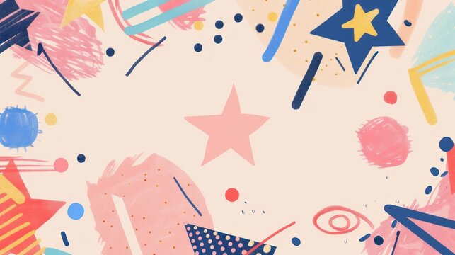 Dynamic geometric background adorned with fundraiser event icons, setting the stage for a vibrant and impactful fundraising occasion.