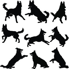 German Shepherd silhouette Vector
