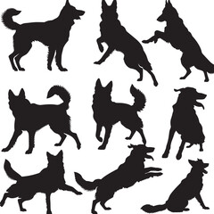 German Shepherd silhouette Vector