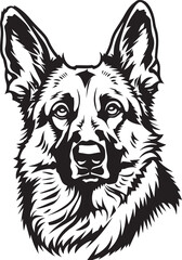 German Shepherd silhouette Vector