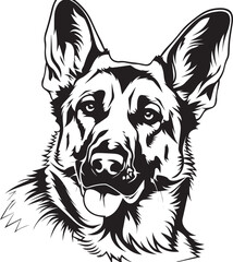 German Shepherd silhouette Vector