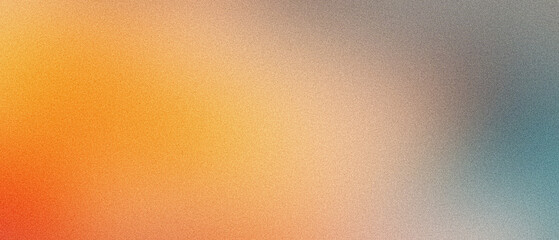 Orange teal beige yellow noisy color gradient background, grainy texture effect, poster banner header backdrop design