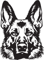 German Shepherd silhouette Vector