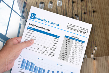 Electricity account bill showing energy usage items.
