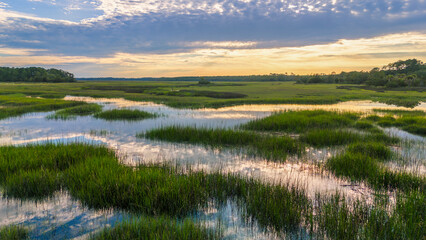 Southern marsh views at sunset
