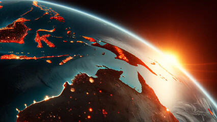 burning earth with fire