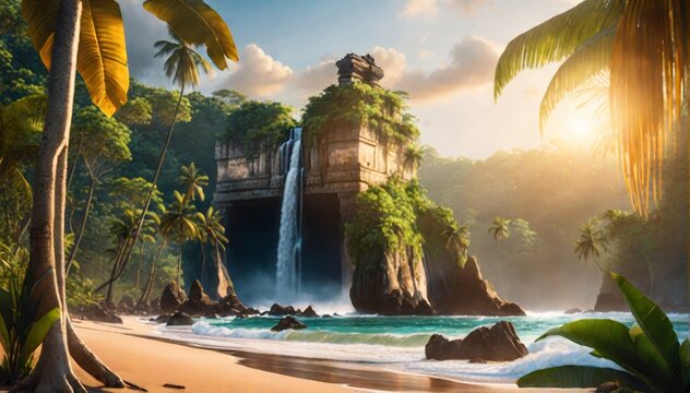 Tempel am Strand